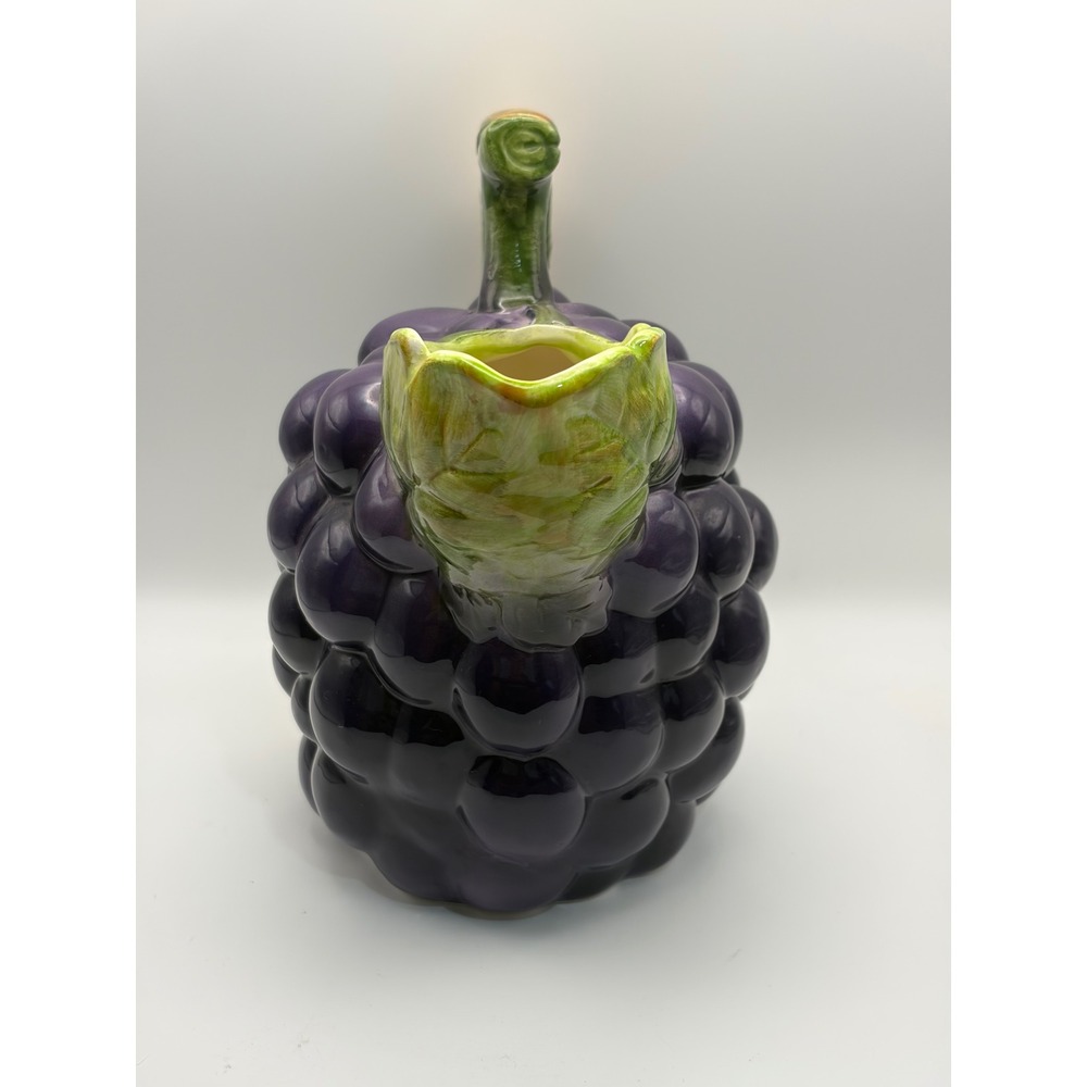 Vintage 1981 The Haldon Group Ceramic Grape Cluster Pitcher Purple Figural Vase - Picture 3 of 8